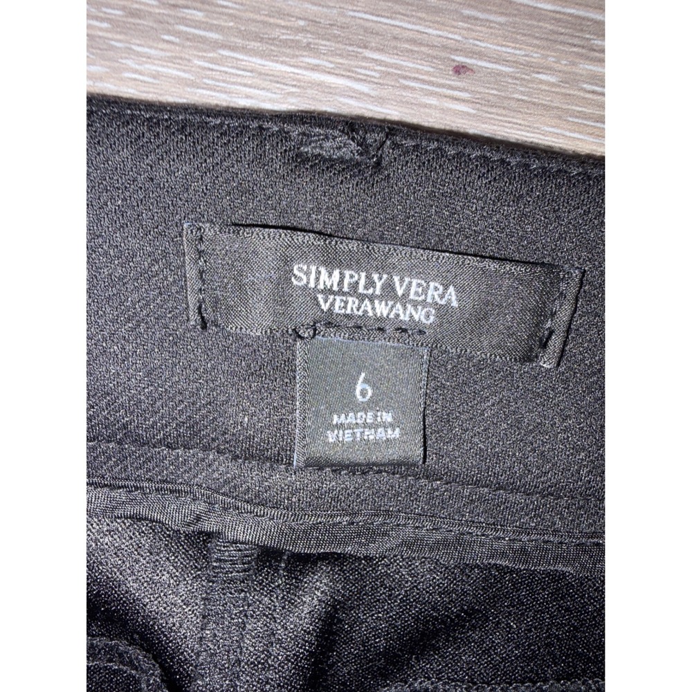 Simply Vera Vera Wang Black Flare Leg Trousers Womens Size 6 Dress‎ Pants - Picture 2 of 6